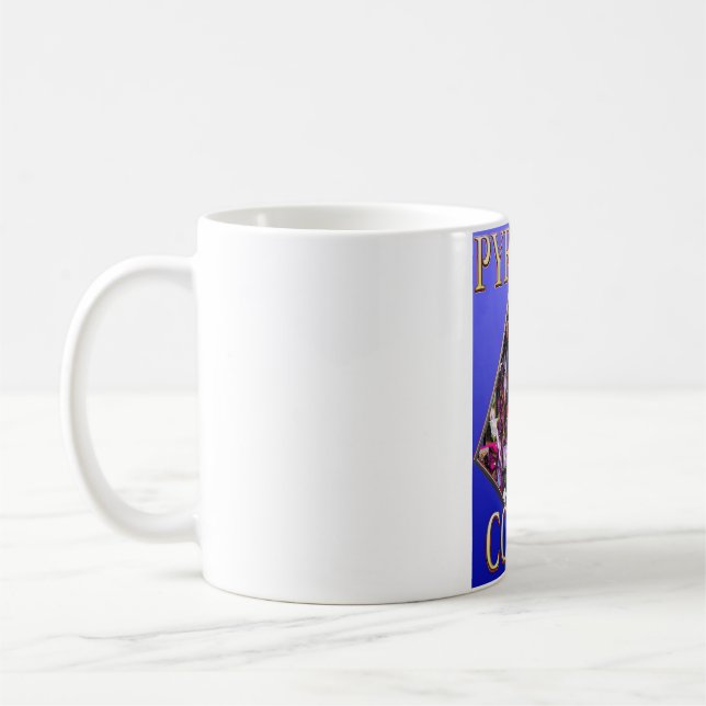 Pyramid-Comics-Tasse - Blauer Hintergrund Kaffeetasse (Links)