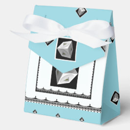 Pyramid Cube Blk White Pastel Blue Geschenkschachtel