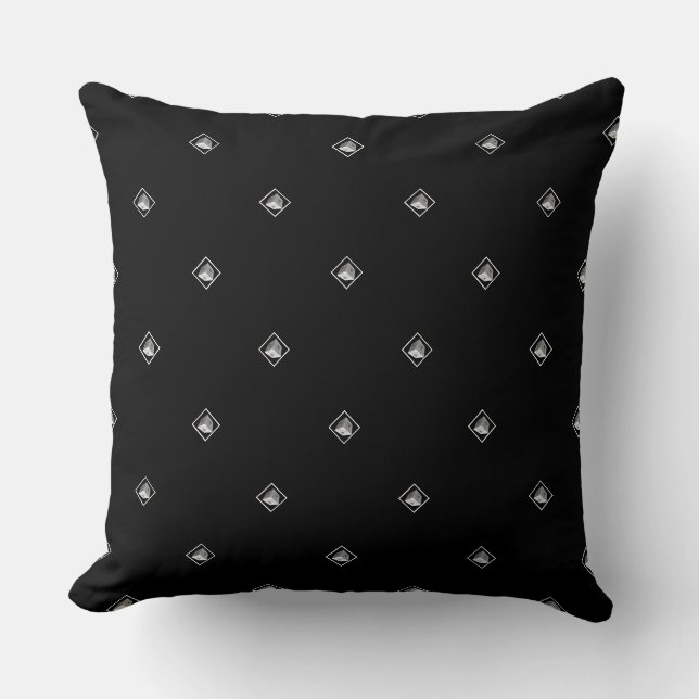 Pyramid Cube Repeat Black Kissen (Vorderseite)