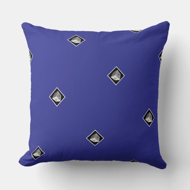 Pyramid Cube Repeat Deep Blue Kissen (Vorderseite)