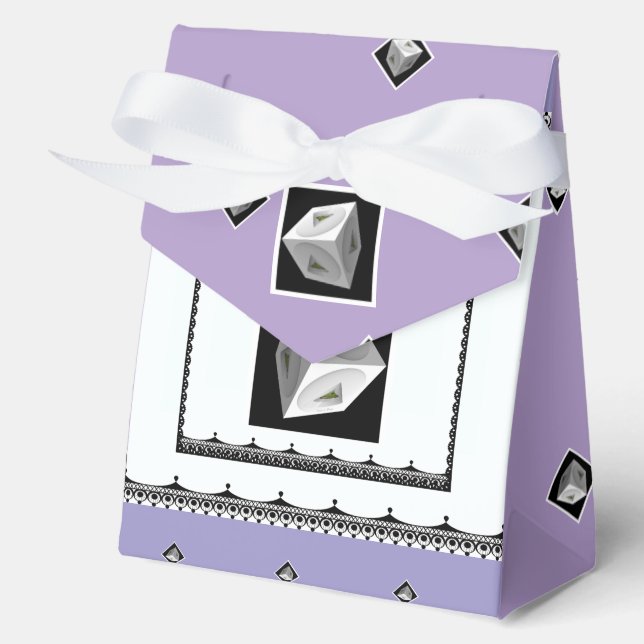 Pyramid Cube Schwarz-weiß Lilac Geschenkschachtel (Vorderseite)
