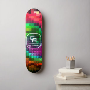 Pyramid Fraktal Monogram Multicolors Skateboard