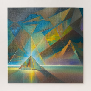 Pyramid Landscape Geometric Abstract Design Puzzle