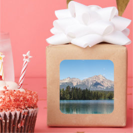 Pyramid Mountain Gipfel – Jasper Alpine Quadratischer Aufkleber