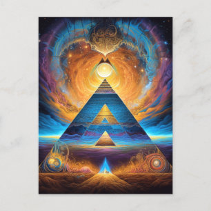 Pyramid Psychedelic Mystical Visionary Art Postkarte