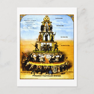 Pyramide des kapitalistischen Systems (Antikapital Postkarte