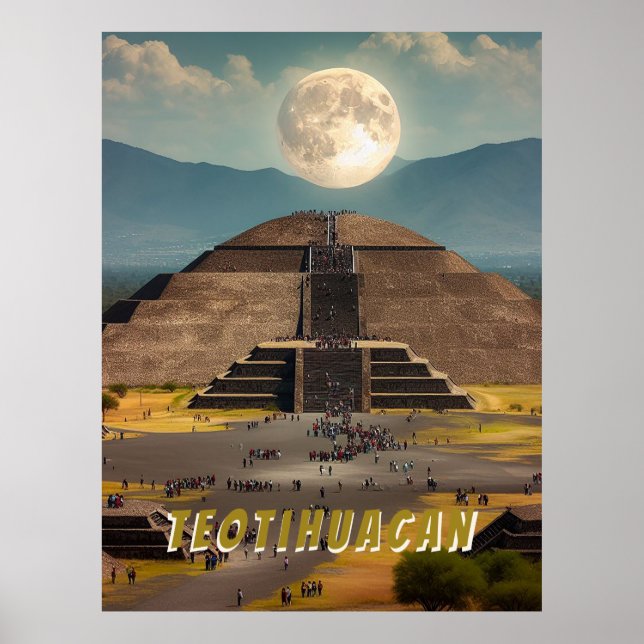 Pyramide des Mondes, Teotihuacan, Mexiko-Reise Poster (Vorne)