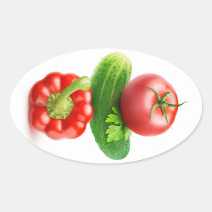 Pyramide für Gemüse Ovaler Aufkleber