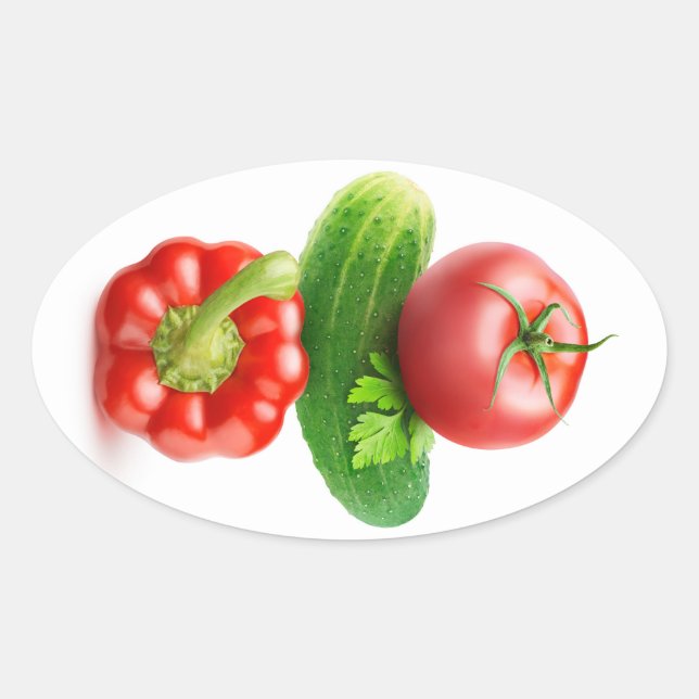 Pyramide für Gemüse Ovaler Aufkleber (Vorderseite)