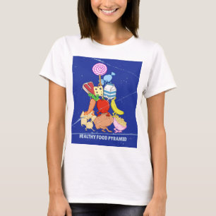 Pyramide "Gesunde Lebensmittel" lustige Cartoon T-Shirt
