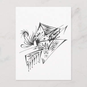 Pyramide Schwarz Weiß Abstrakt Stammes Tattoo Kuns Postkarte