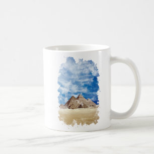 Pyramide von Gizeh Ägypten Wasserfarben Kunst, Dic Kaffeetasse