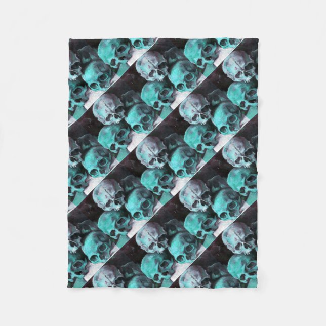 Pyramide von Skulls nach Cezanne Fleecedecke (Vorderseite)