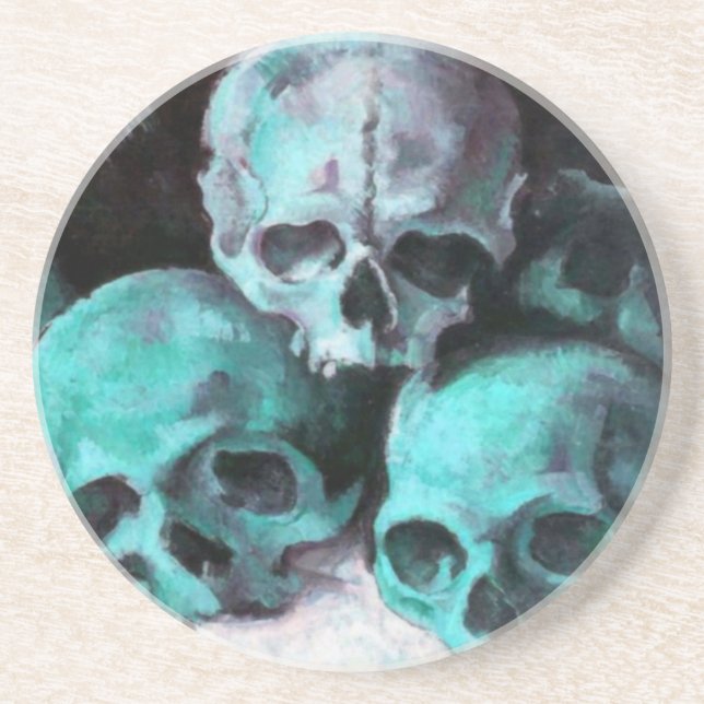 Pyramide von Skulls nach Cezanne Getränkeuntersetzer (Vorne)