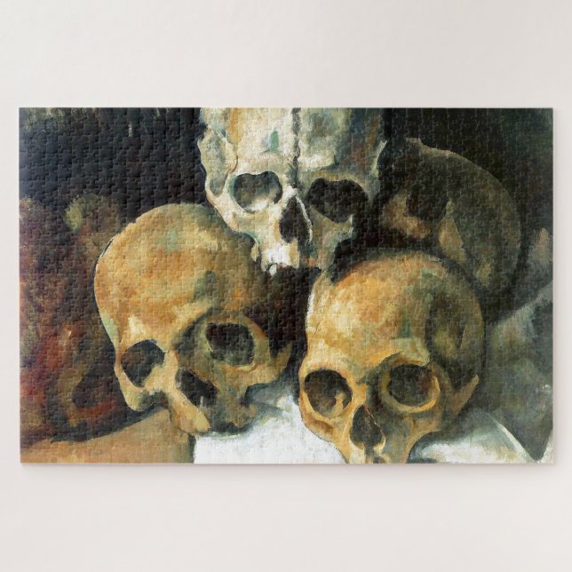 Pyramide von Skulls Paul Cezanne Malerei Art Puzzle (Horizontal)