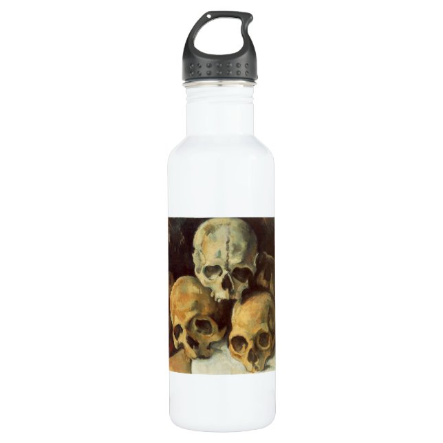 Pyramide von Skulls Vintages Halloween Trinkflasche (Vorderseite)