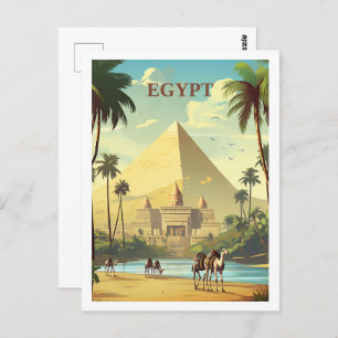 Pyramiden Ägypten Berühmter Ort für Vintage Postkarte