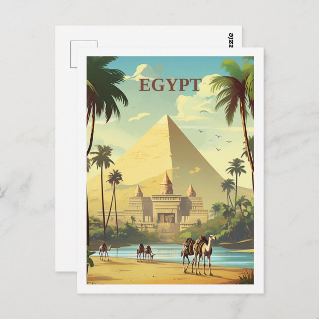 Pyramiden Ägypten Berühmter Ort für Vintage Postkarte (Vorne/Hinten)