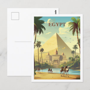Pyramiden Ägypten Berühmter Vintage Reiseort Postkarte