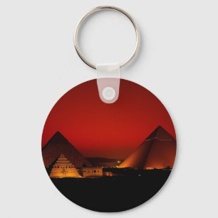 Pyramiden bei rotem Sonnenuntergang Schlüsselanhänger