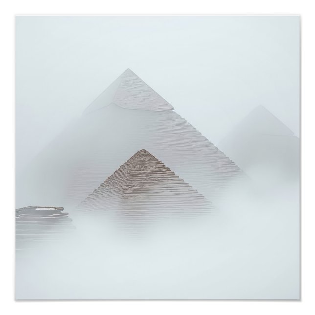 Pyramiden im Nebel Fotodruck (Vorne)