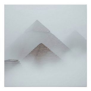 Pyramiden im Nebel Poster
