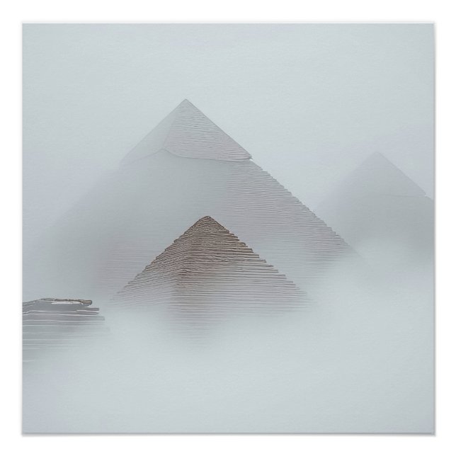 Pyramiden im Nebel Poster (Vorderseite)