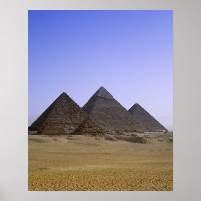 Pyramiden in der Wüste Kairo, Ägypten Poster (Vorne)