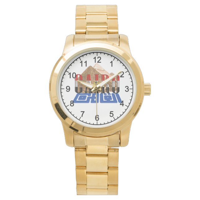 Pyramiden in Kairo-Ägypten Armbanduhr (Vorderseite)