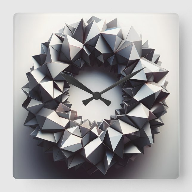 Pyramiden Ring Quadratische Wanduhr (Vorderseite)