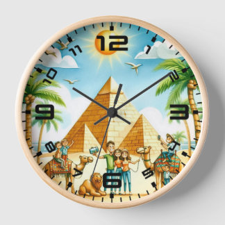 Pyramiden-Themen-10-Zoll-Uhr mit natürlichem Holzr Uhr