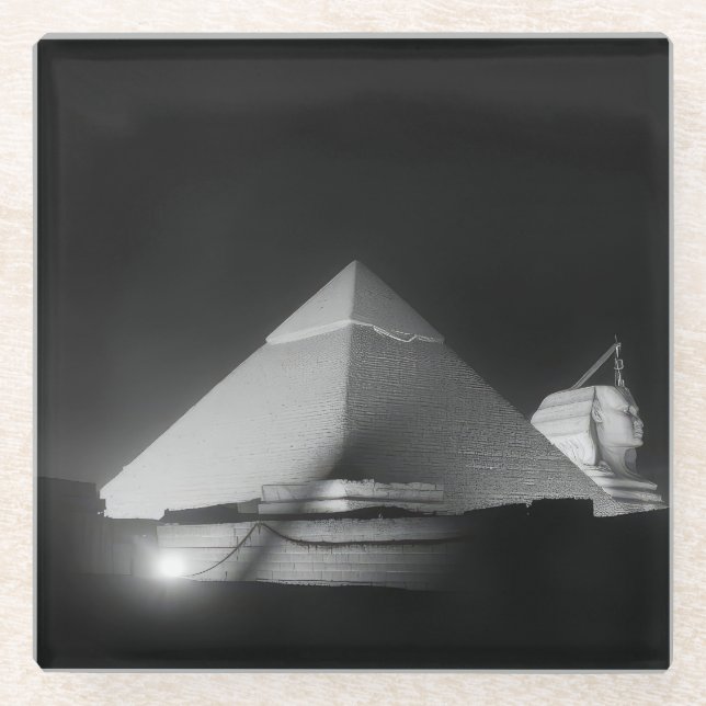 Pyramiden und Sphinx Glasuntersetzer (Vorderseite)