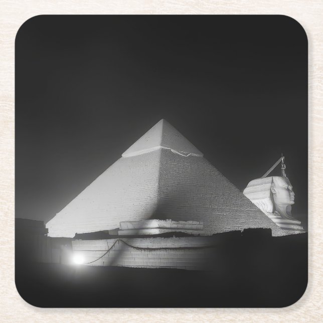 Pyramiden und Sphinx Rechteckiger Pappuntersetzer (Vorderseite)