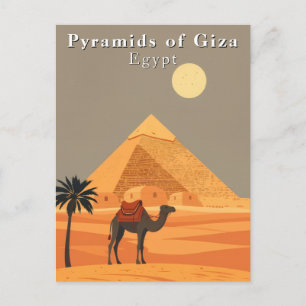 Pyramiden von Giza, Ägypten Vintage Reise Postkarte