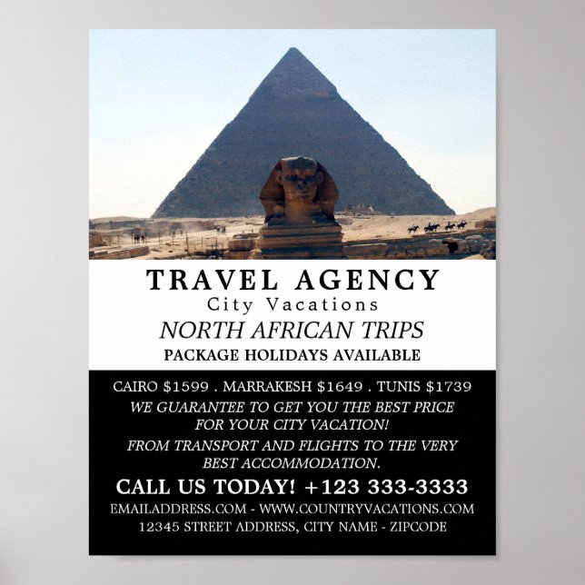 Pyramiden von Gizeh, Kairo, Ägypten, Reiseagentur Poster (Vorne)