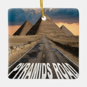 Pyramidenstraße Ägypten Wüstenlandmarke Kunst Keramikornament