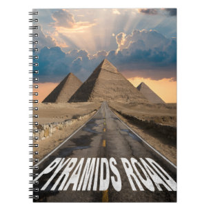 Pyramidenstraße Ägypten Wüstenlandschaft Wahrzeich Notizblock