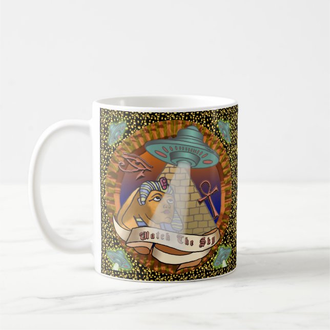 Pyramids Alien Spaceship  Tasse (Links)