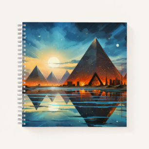Pyramids Mystic Concept Abstrakte Farbenpracht Notizbuch