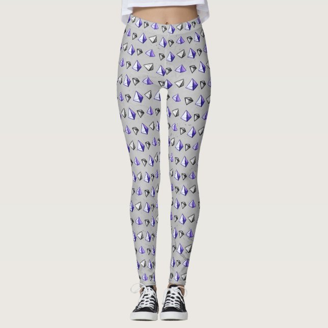 Pyramids Pattern Geometry Mathematiker Lehrer Leggings (Vorderseite)