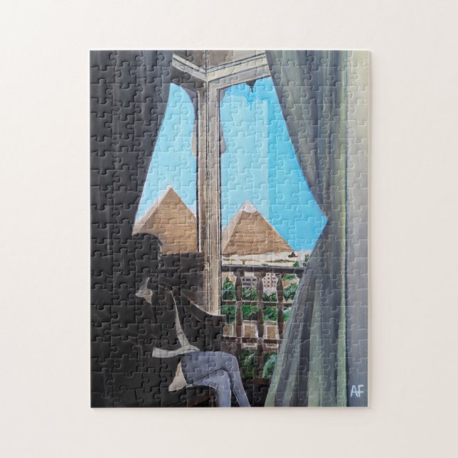 Pyramisa Hotel Gemälde von Alfred Fox Puzzle (Vertikal)