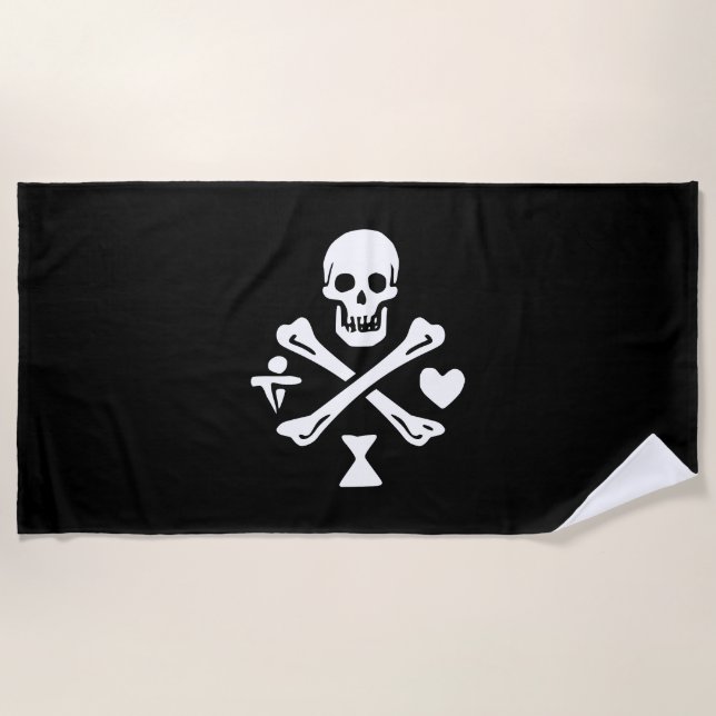 Pyrate Saga Jolly Roger Strandtuch (Vorderseite)