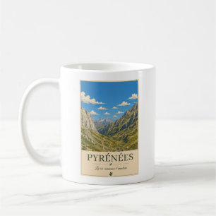 Pyrenäen Frankreich – Alpines Illustrated Landscap Kaffeetasse