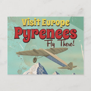 Pyrenäen-Gebirge, Europa Vintage-Reiseposter Postkarte