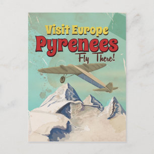 Pyrenäen-Gebirge, Europa Vintage-Reiseposter Postkarte
