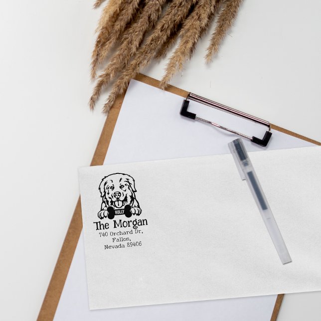 Pyrenäen Hund, Rücksendeadresse, Gummistempel (Von Creator hochgeladen)