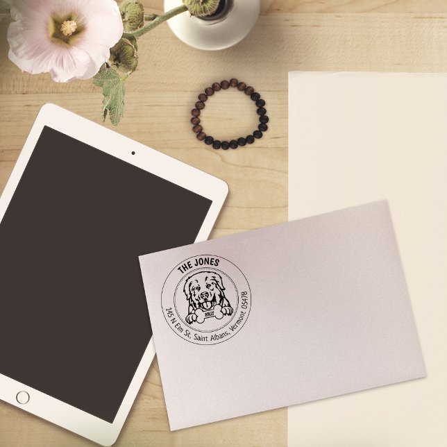 Pyrenäen Hunde-Rücksendeadresse Gummistempel (Von Creator hochgeladen)