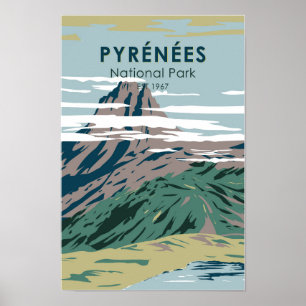 Pyrenäen Nationalpark Frankreich Vintag Poster