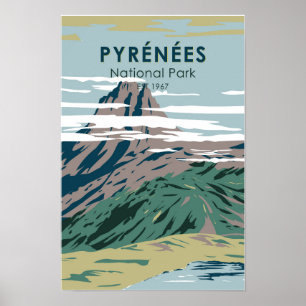 Pyrenäen-Nationalpark Frankreich Vintage Poster