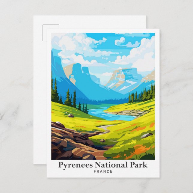 Pyrenäen Nationalpark Vintage Postkarte (Vorne/Hinten)